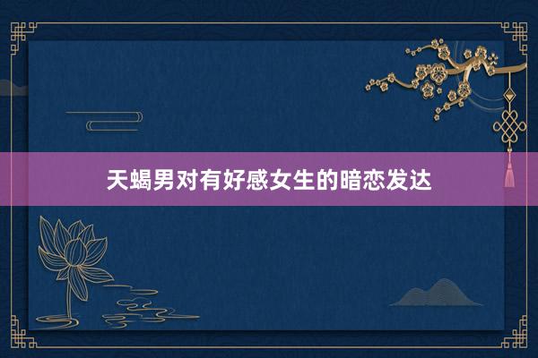 天蝎男对有好感女生的暗恋发达